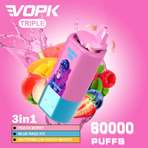 🍓🍉 VOPK Triple 60000 Puffs 3-in-1 Flavors Disposable Vape: The Ultimate Flavor Experience! 🍓🍉 - Image 7