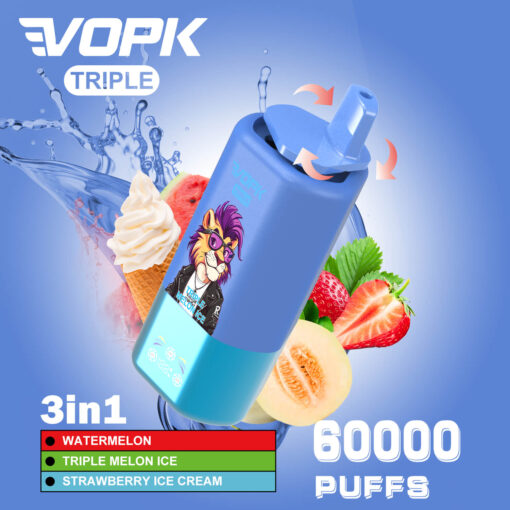 🍓🍉 VOPK Triple 60000 Puffs 3-in-1 Flavors Disposable Vape: The Ultimate Flavor Experience! 🍓🍉 - Image 9