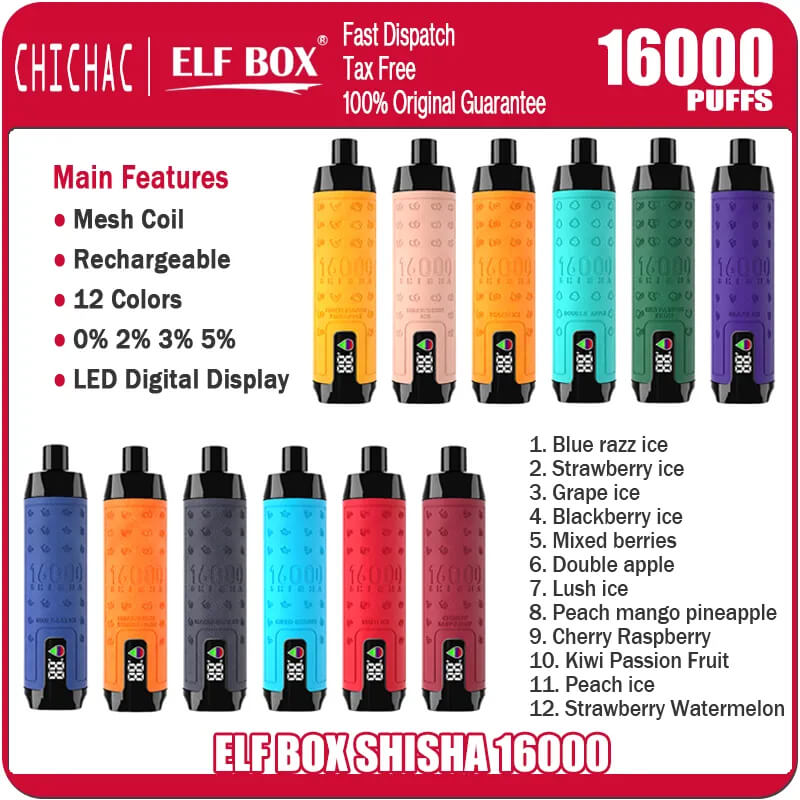 🚀 ELF BOX Shisha 16000 Puffs – The Ultimate Disposable Vape for Long-Lasting Flavor - Image 2