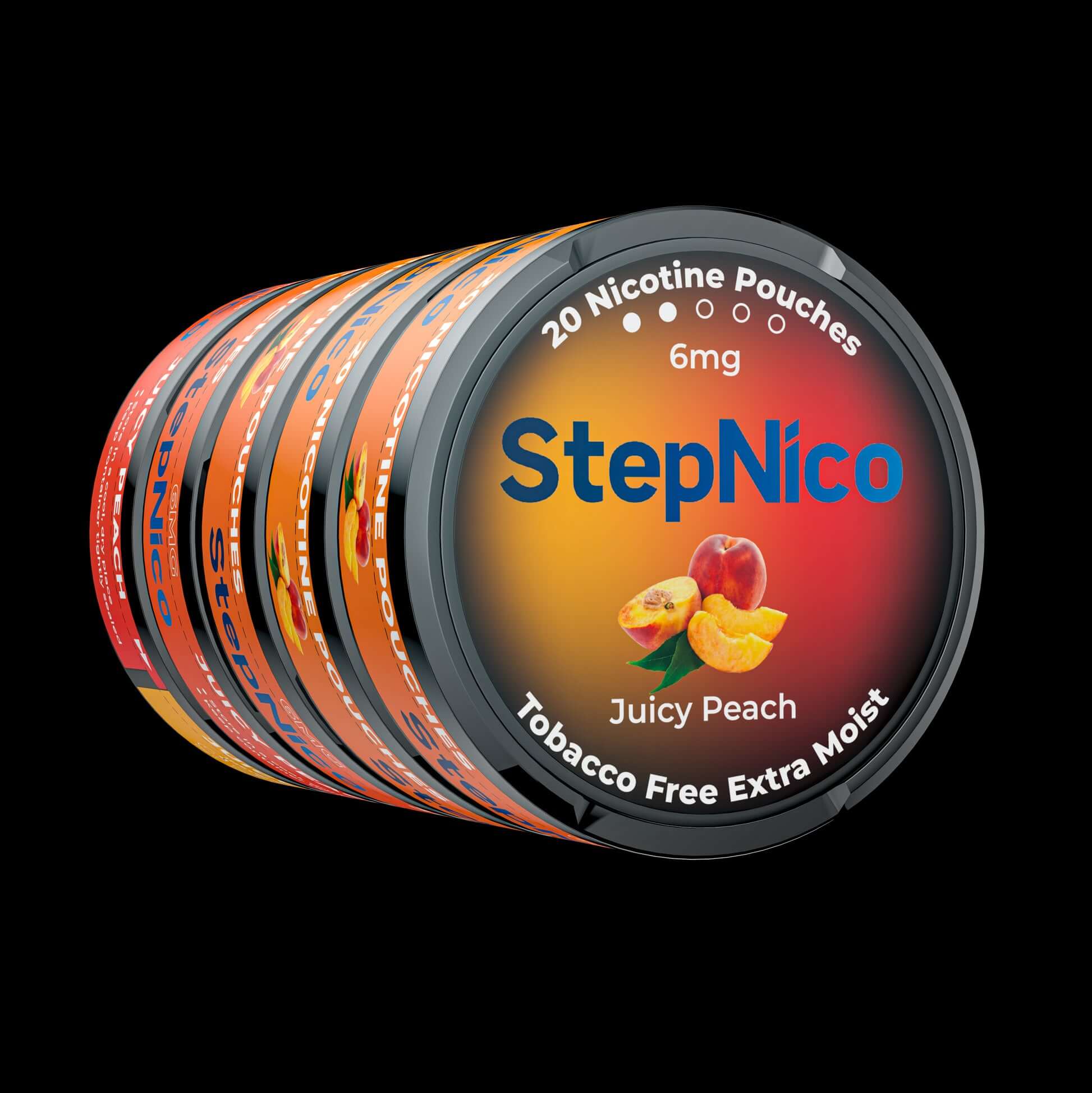 JUICY PEACH Pouches 3mg and 6mg | 5-Can Roll, 100 Pouches - Image 3